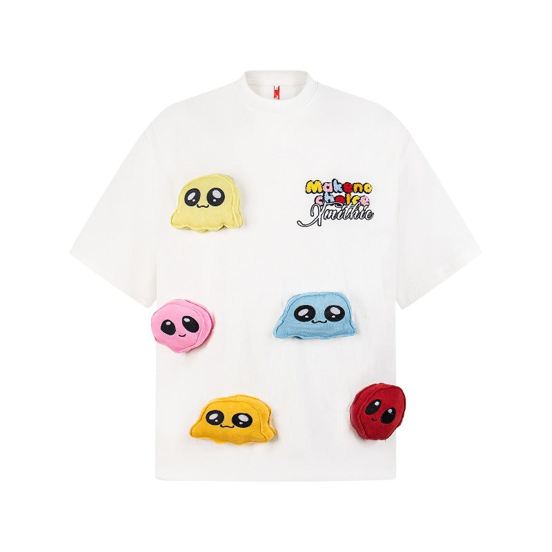 Men's t-shirt - american retro unisex cartoon character crew neck short sleeve design - men's high street loose fit t-shirt