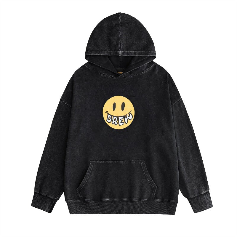 Drew house jacket - autumn/winter d@ew cartoon graphic washed & distressed crewneck pullover sweatshirt