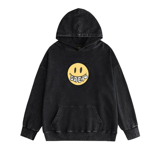 Drew house jacket - autumn/winter d@ew cartoon graphic washed & distressed crewneck pullover sweatshirt