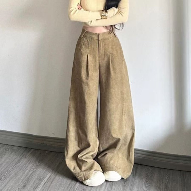 Women's jeans women's high-waisted retro loose trousers