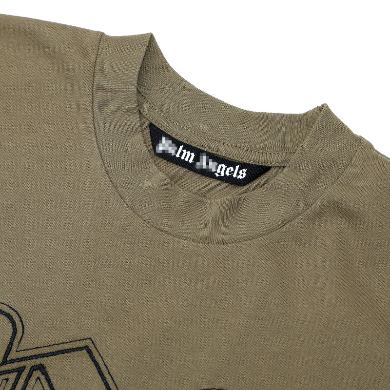 Palm Angels T Shirts Embroidered Letter Logo Short Sleeve T-Shirt