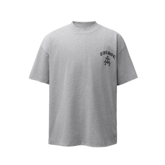 Men's t-shirt - american retro heavyweight double yarn gothic letter print design - men's high street oversized short sleeve tee