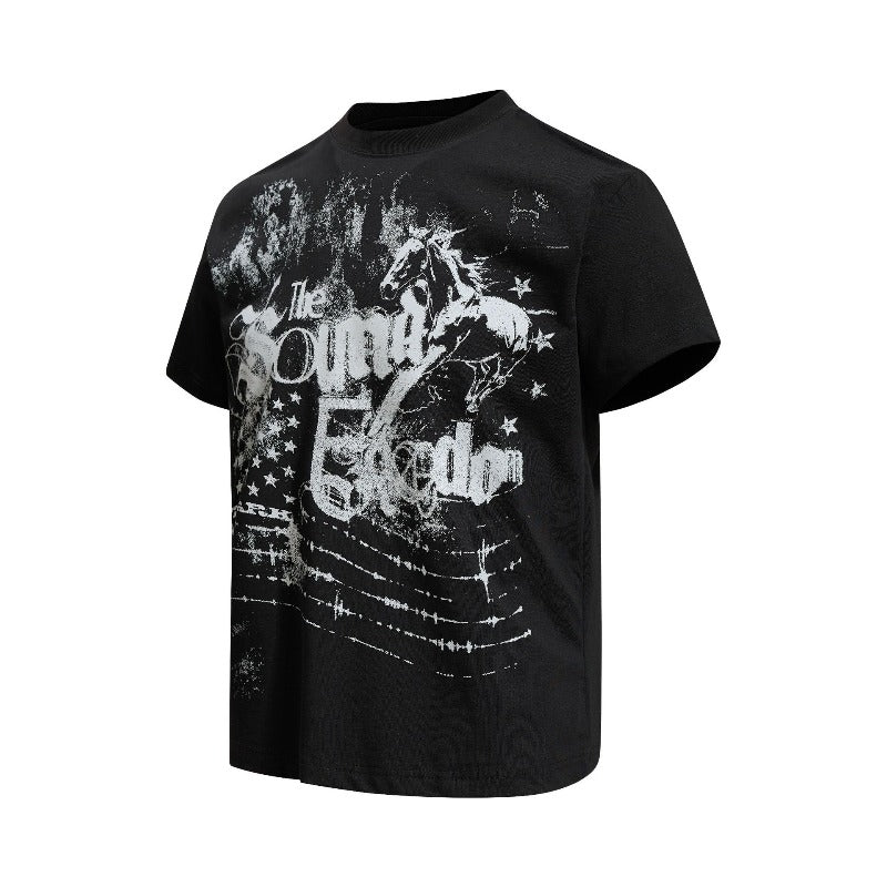 Men's t-shirt - american retro unisex solona cool-touch letter graphic design - men's high street slim fit short sleeve tee