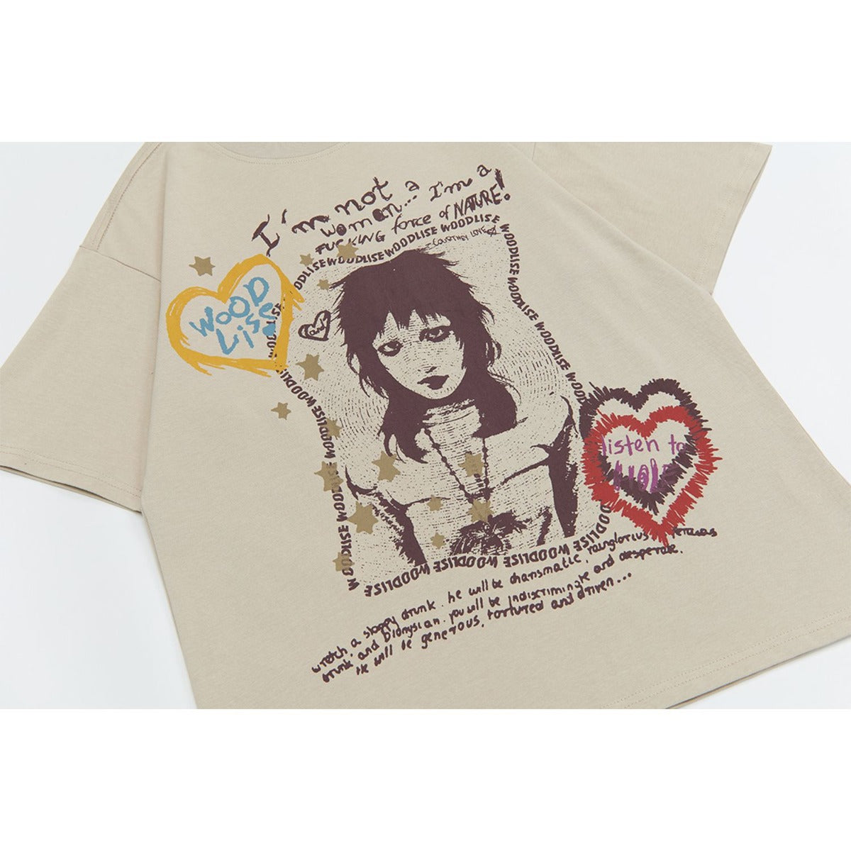 Unisex T-shirts Summer Hand Painted Character Men's Loose Short Sleeve T-Shirt