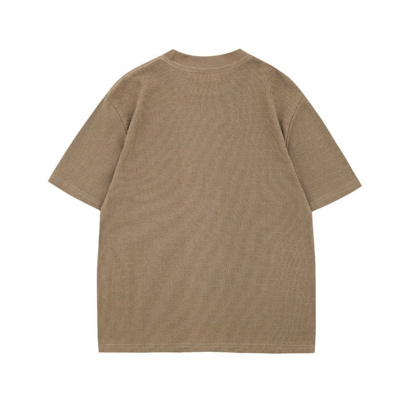 Men t shirt mankun american retrosummer street trendyclassy knittingeasiest for match designloose round neck short sleeve t-shirt