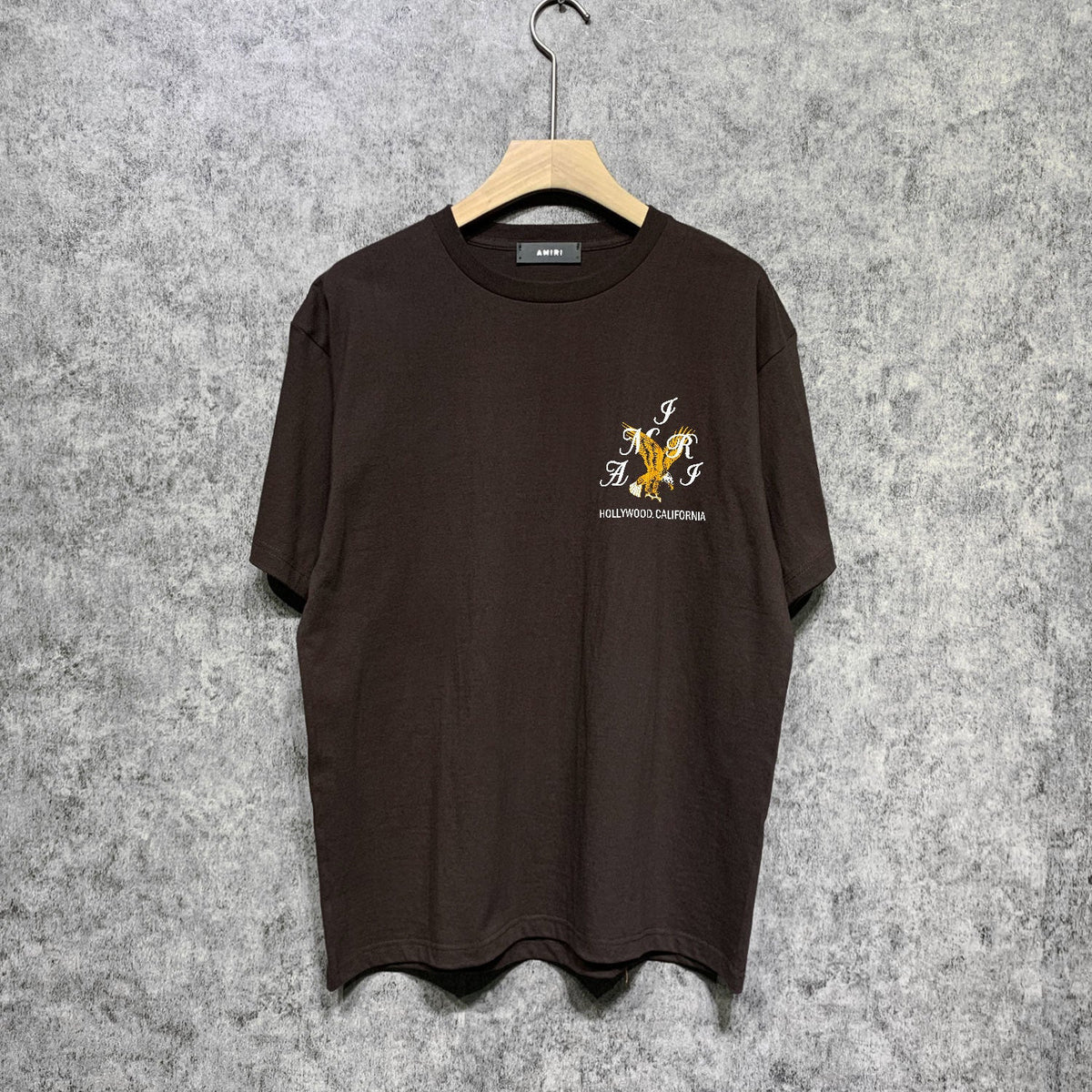 Amiri t shirts hollywood eagle printing short sleeve