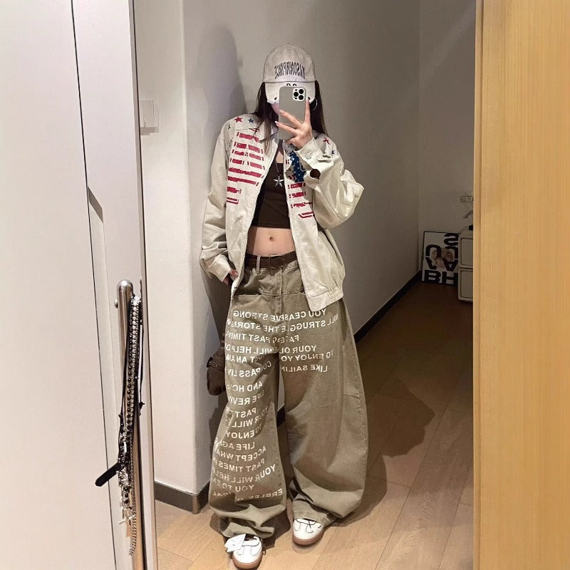 Women jeans autumn loose wide legs