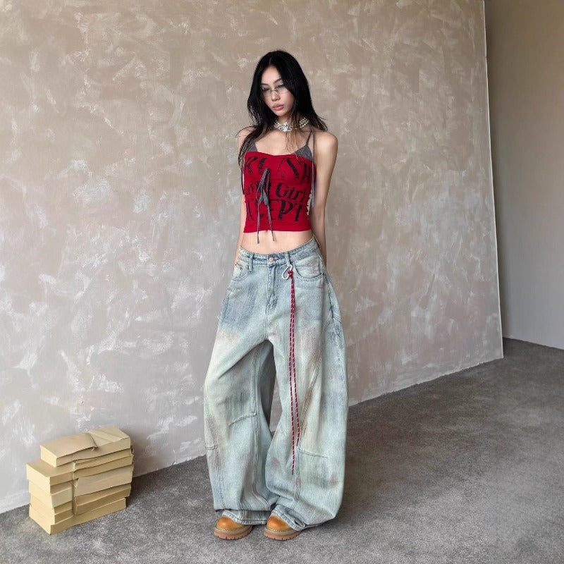 Women jeans come with pendants loose