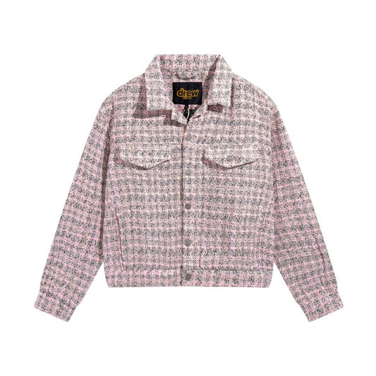 Drew house jacket fall and winter d@ew tweed lapel tweed styleflap pocket pantsjacketoutwear