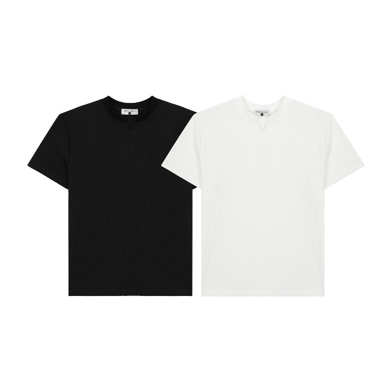 Men's zx american high street retro streetwear couple's style minimalist solid color versatile design slim fit short sleeve t-shirt