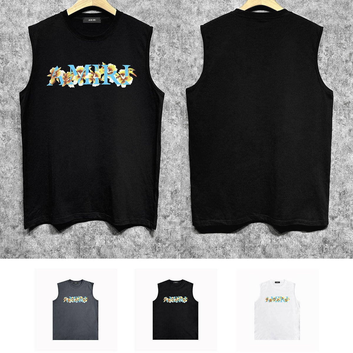 Amiri tank top floral letterprinting
