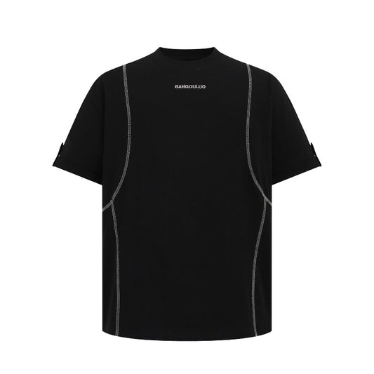 Men's t-shirt: american streetwear summer unisex premium embroidered logo design, relaxed fit short sleeve tee