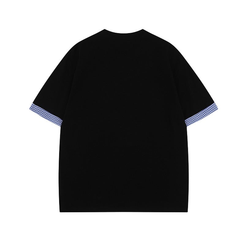 Men's t-shirt: american streetwear summer style - deconstructed, high-end, patchwork, relaxed fit, short-sleeve tee