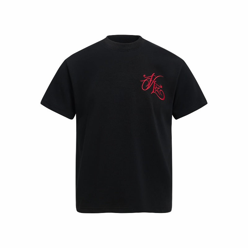 Men's t-shirt - american retro unisex solona cool-touch letter embroidery design - men's high street slim fit short sleeve tee