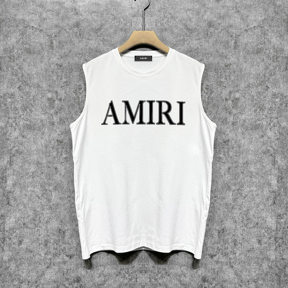 Amiri tank top white stripes simple letterprinting