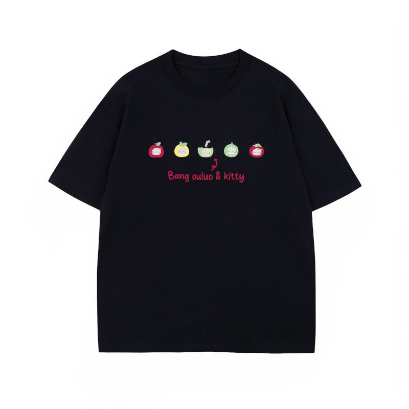 Men's t-shirt - american style, unisex, summer streetwear, fun cartoon, minimalist design, loose fit, crew neck, short sleeve t-shirt for men