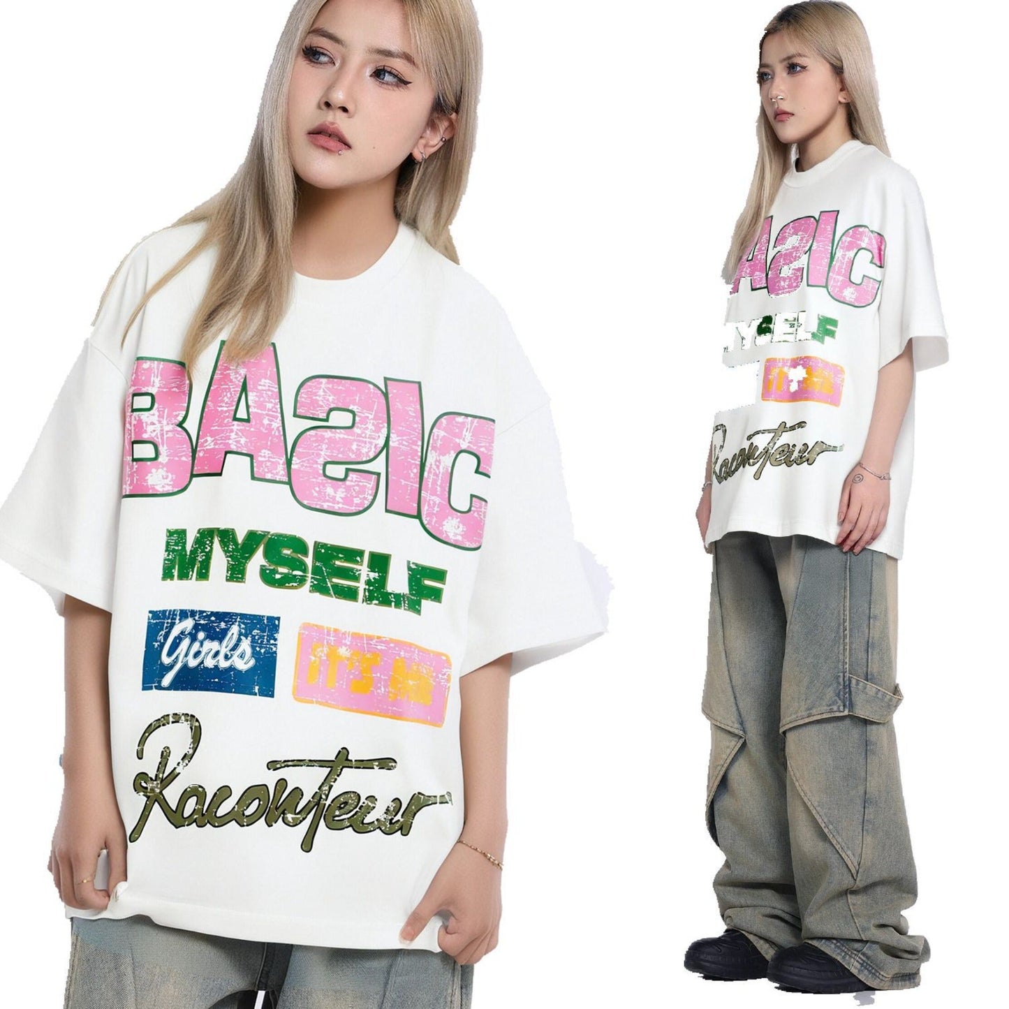 Unisex T-shirts Creative High Sense Design Loose T-Shirts