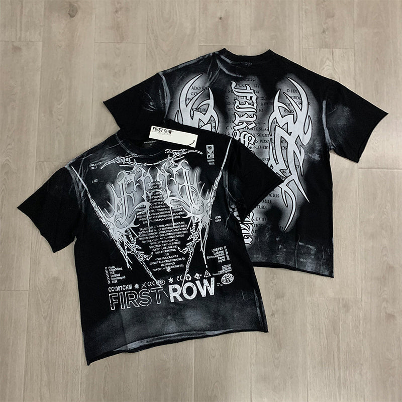 First Row T Shirts Y2K TRIBAL CROP TEE 2026 The latest fashion European and American trendy brand