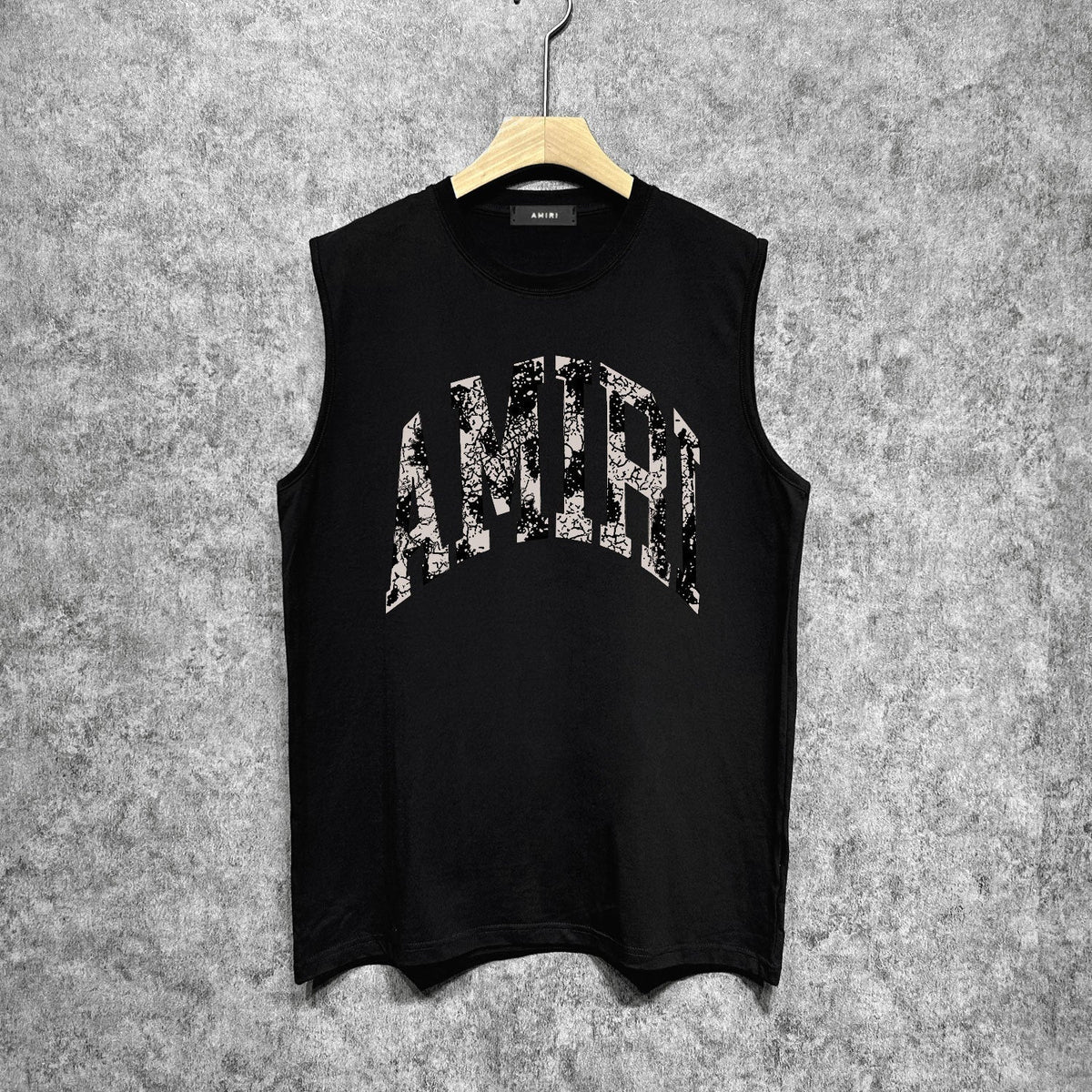 Amiri tank top with cracked letterprinting