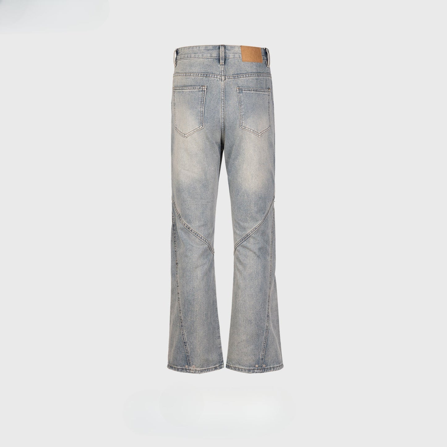 MIJKO Men's Vintage Pants MIJKO Men's Women's Splicing Pants Washed and Used Jeans