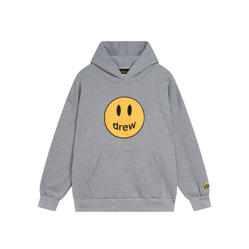 Drew house hoodie fall and winter d@ew classic smiley letter printing terry hooded sweatshirt