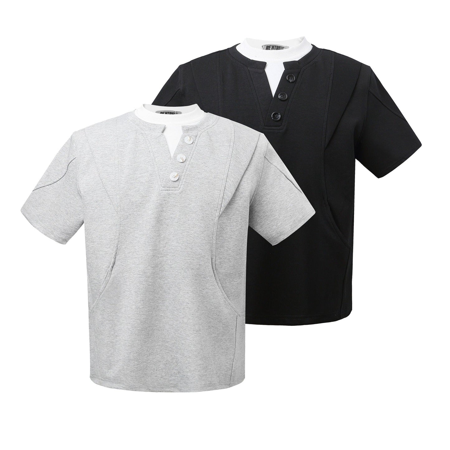 Unisex T-shirts fake two high-end space cotton T-shirts