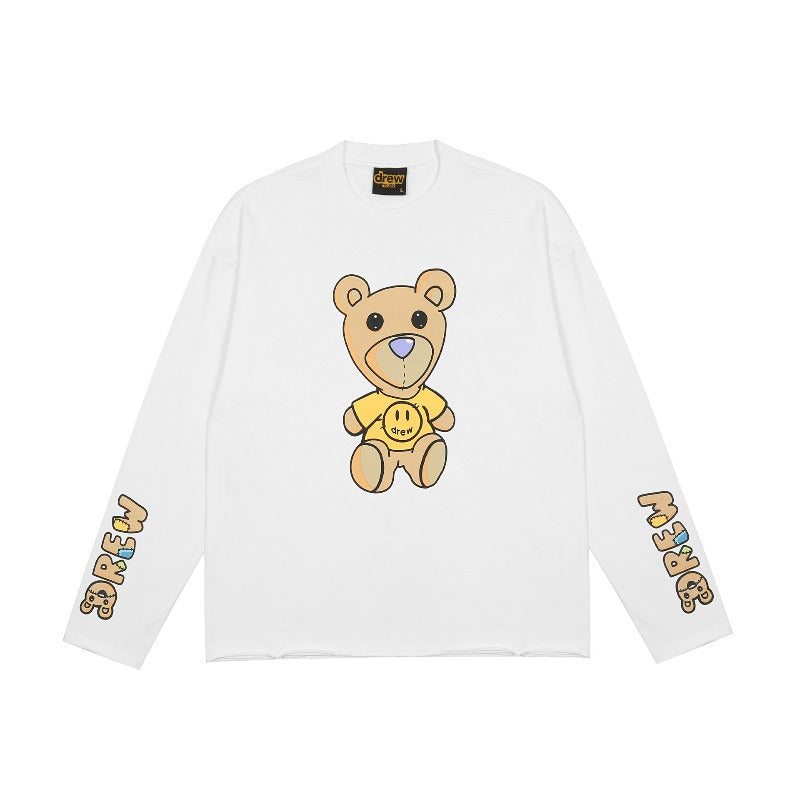 Drew house hoodie early autum d@ew cartoon bear round neck pulloverlong sleeves