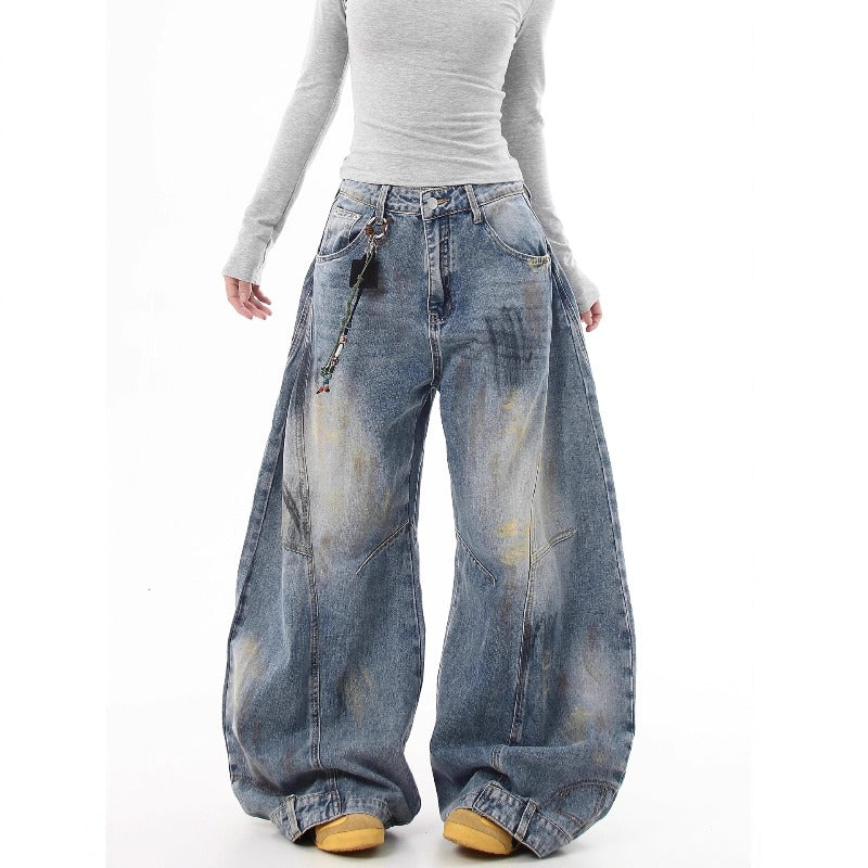 Women jeans retro women design sense loose