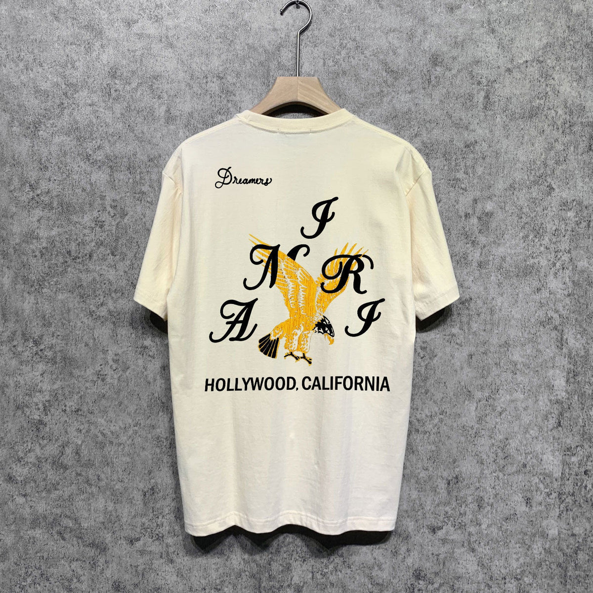 Amiri t shirts hollywood eagle printing short sleeve