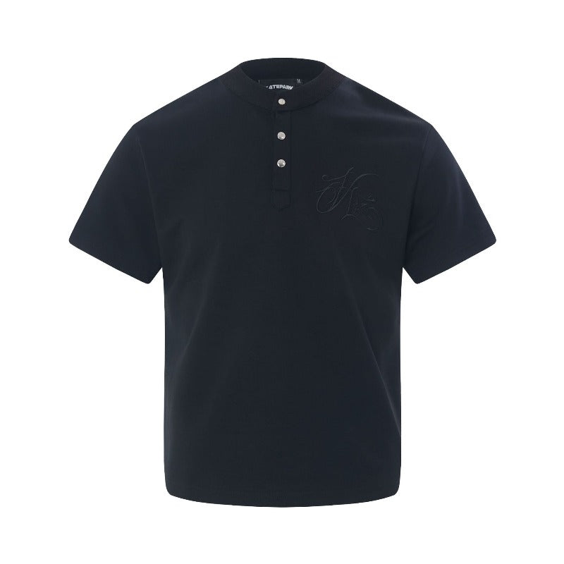 Men's t-shirt - american retro unisex air layer solid color embroidered design - men's high street slim fit short sleeve tee