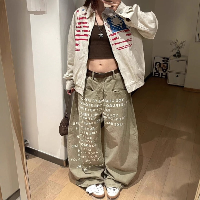 Women jeans retro women loose millennial style