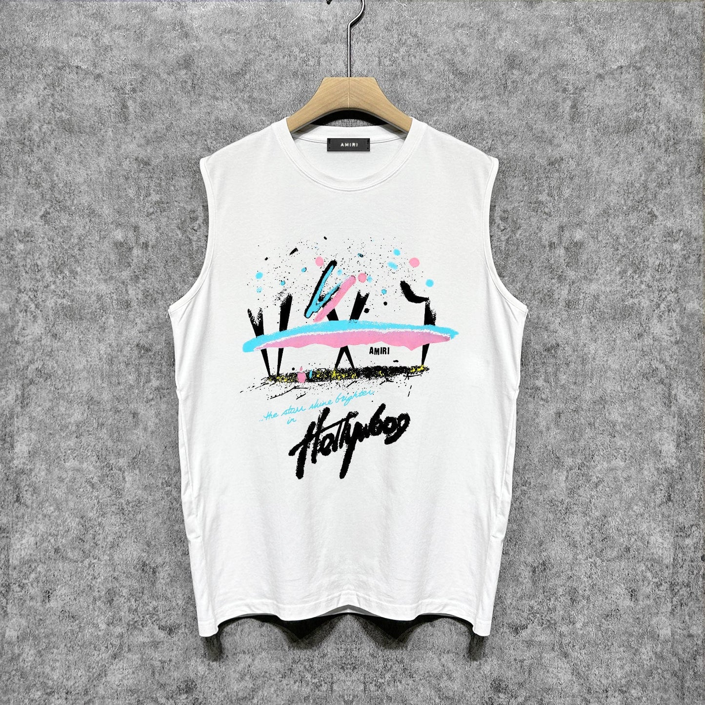 Amiri tank top hollywood rainbow printing