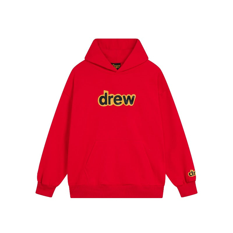 Drew house hoodie fall and winter d@ew classic tape letter terry pullover hooded sweatshirt