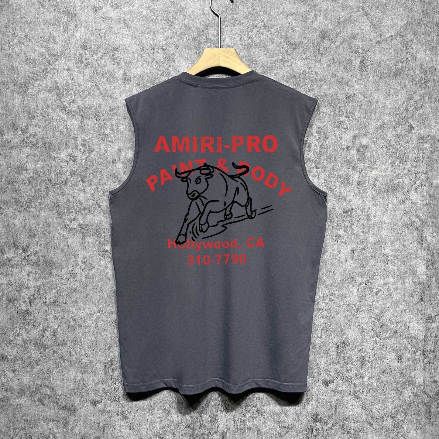 Amiri tank top bull printing
