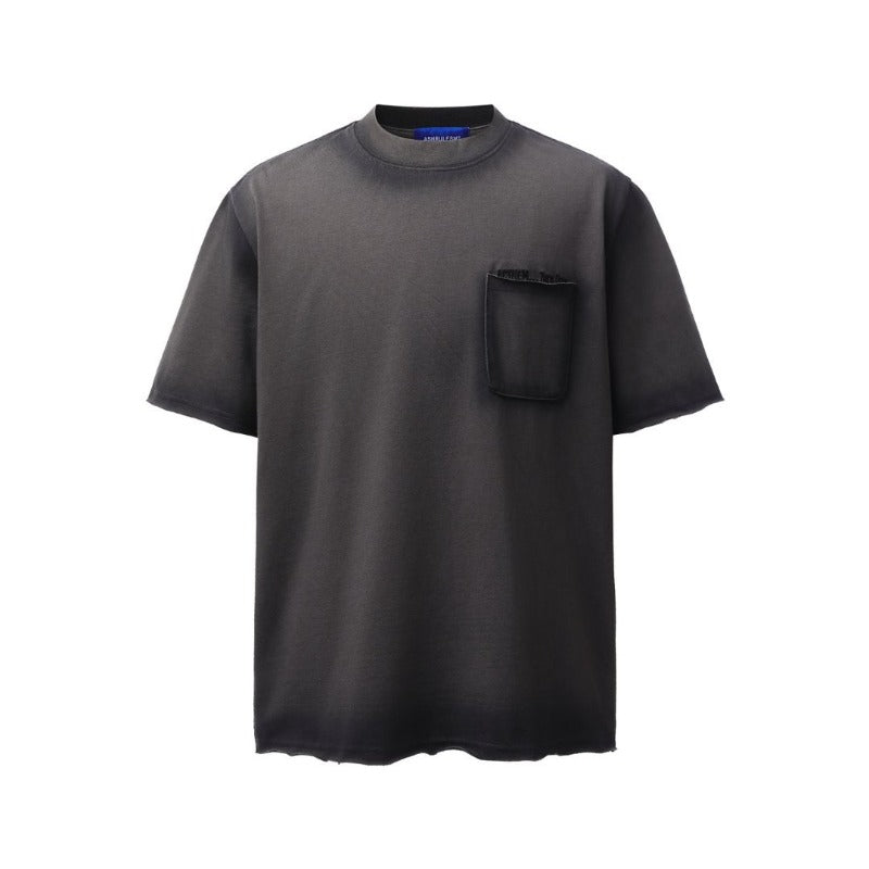 Men's t-shirt: american retro heavyweight double yarn high-quality high-street spray paint embroidery design, men's loose fit short sleeve tee
