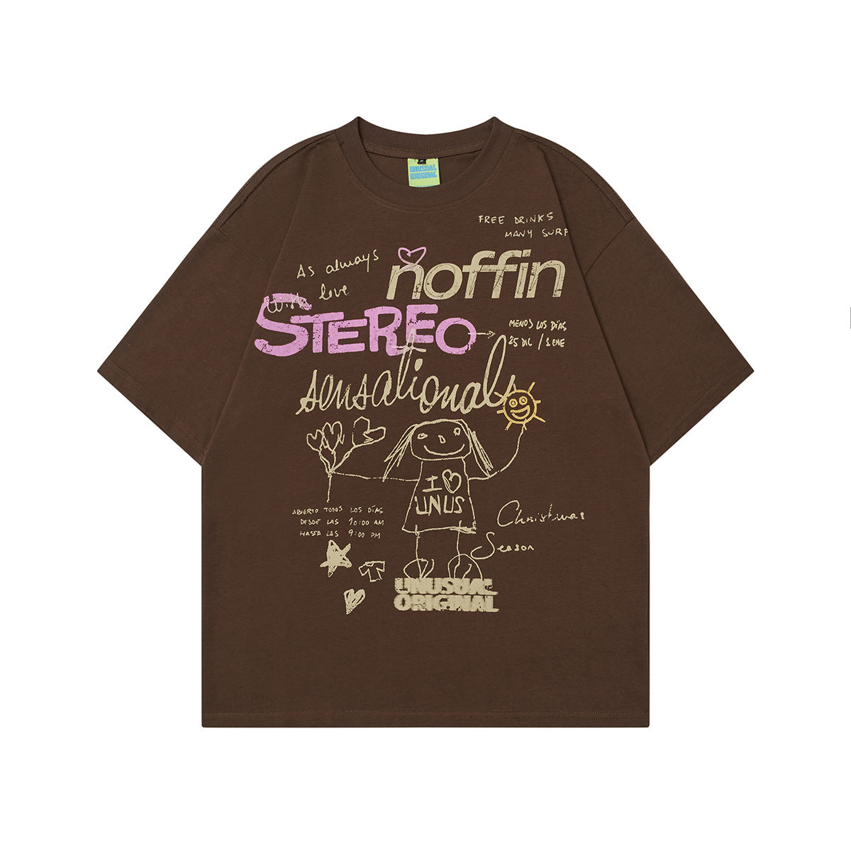 Unisex T-shirts Summer Painting Cartoon Men's Loose Short Sleeve T-Shirt