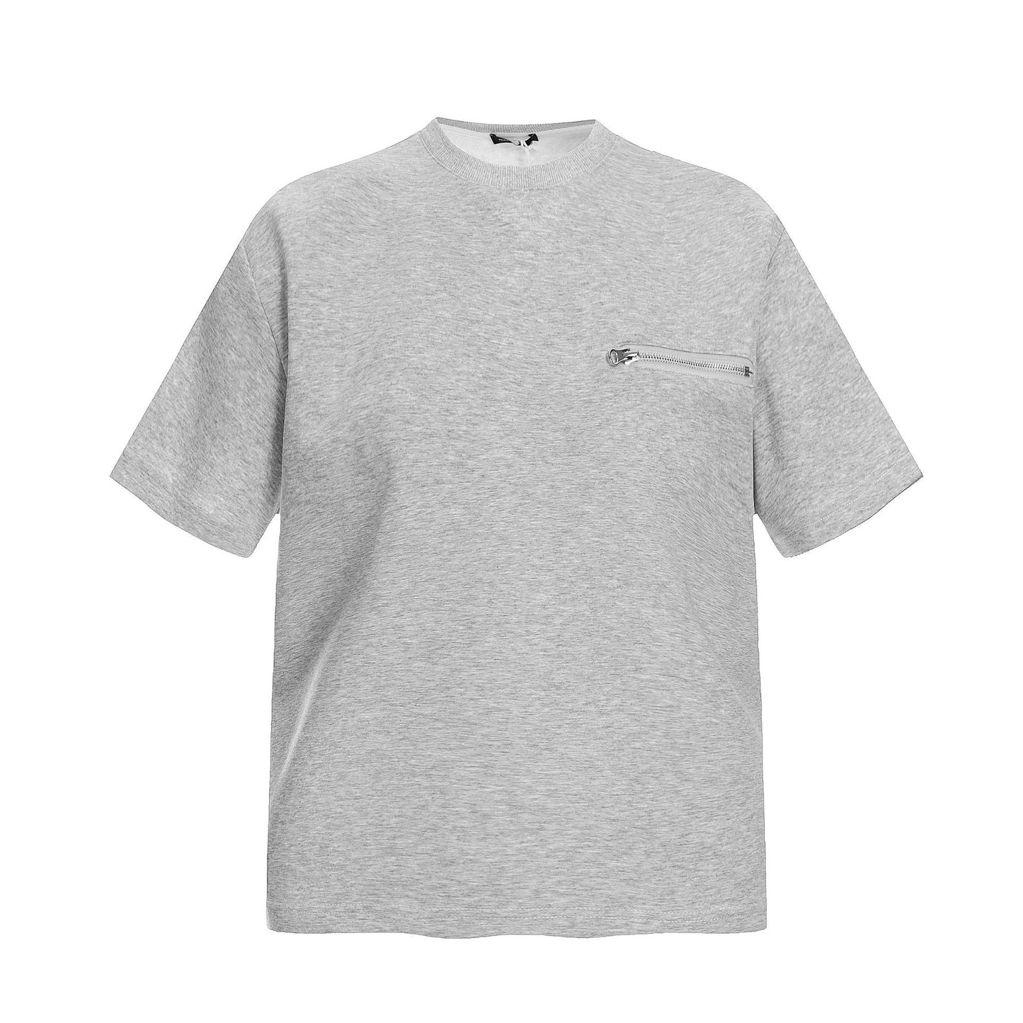Unisex T-shirts Zipper Design Loose Simple High-end T-shirt