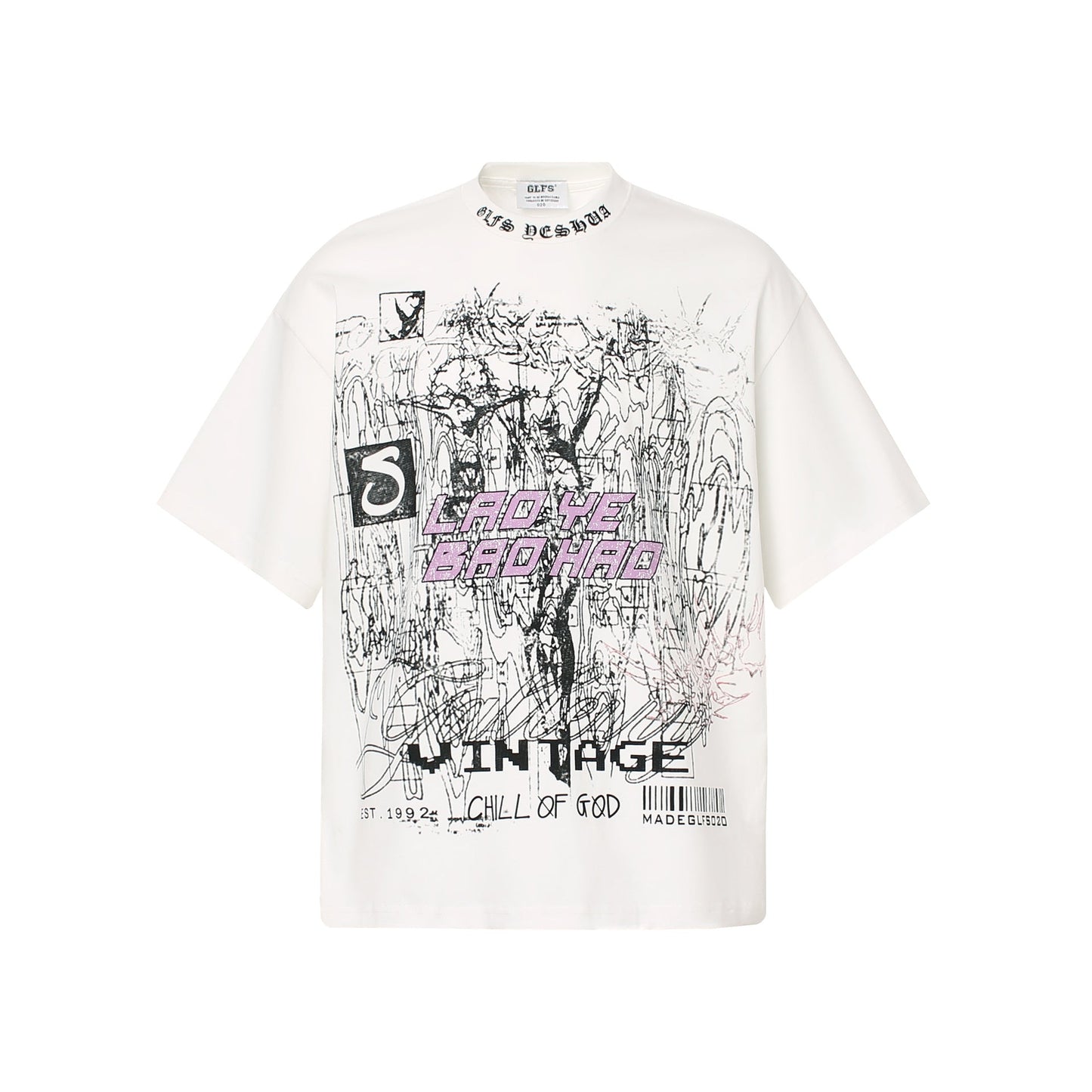 Unisex T-shirts Summer Male and Female Cat Picture Loose Short Sleeve T-Shirt