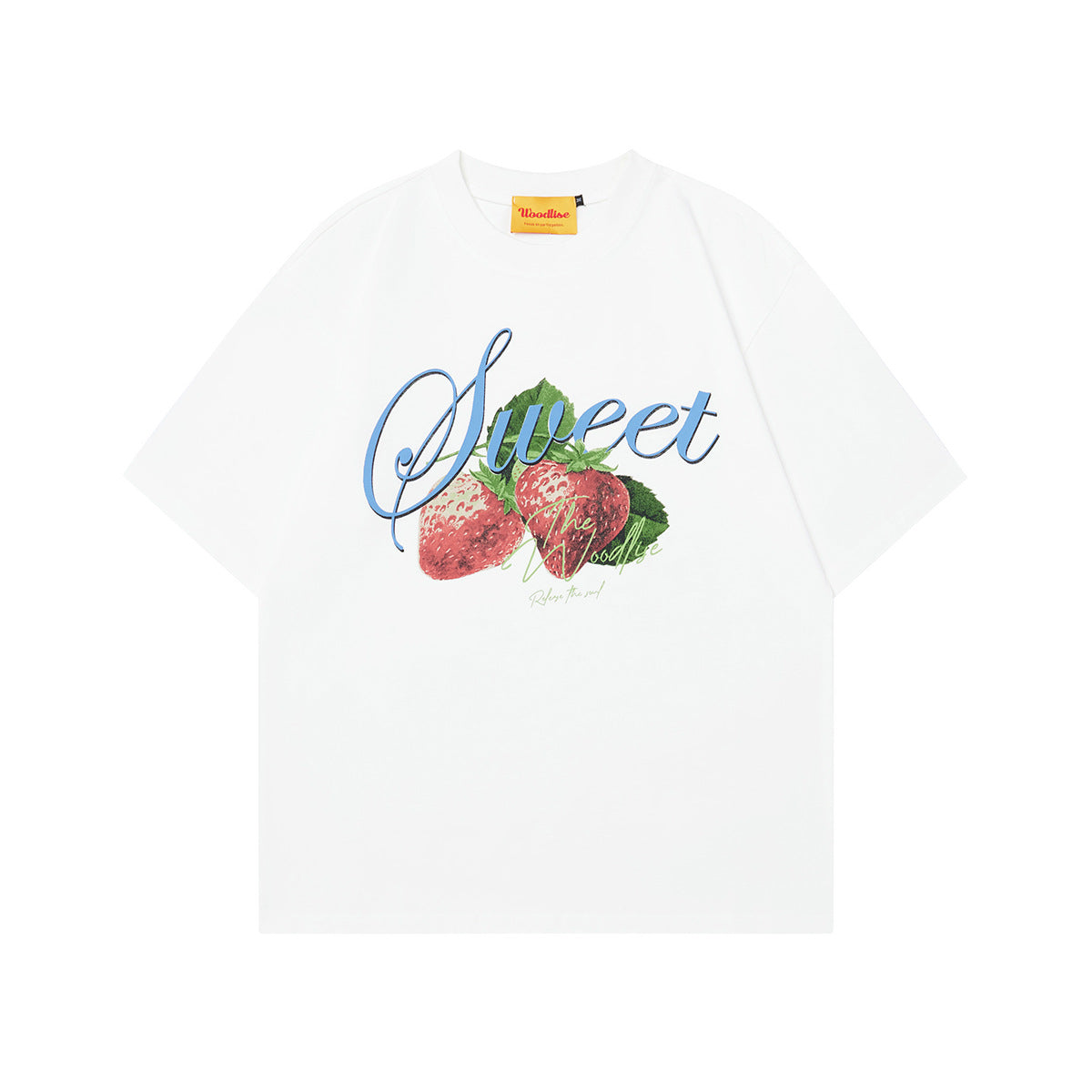 Unisex T-shirts Summer Strawberry Pattern Men's Loose Short Sleeve T-Shirt