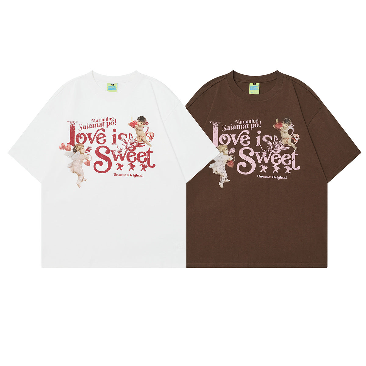 Unisex T-shirts Summer Angel Fun Cartoon Men's Loose Short Sleeve T-Shirt