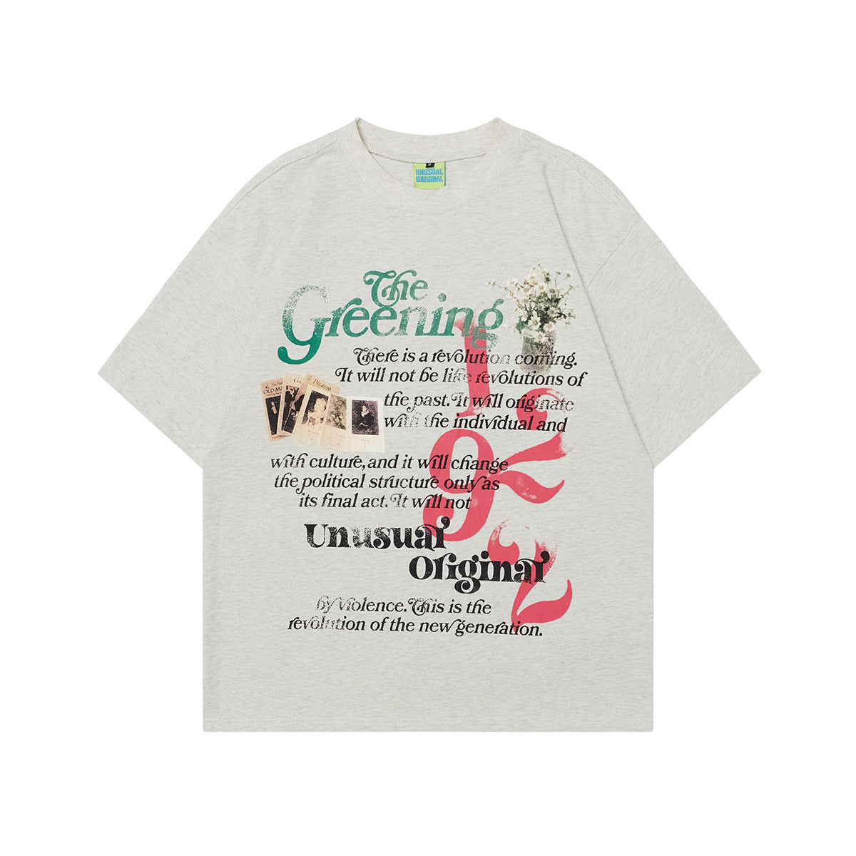 Unisex T-shirts Summer Magazine Men's Loose Short Sleeve T-Shirt