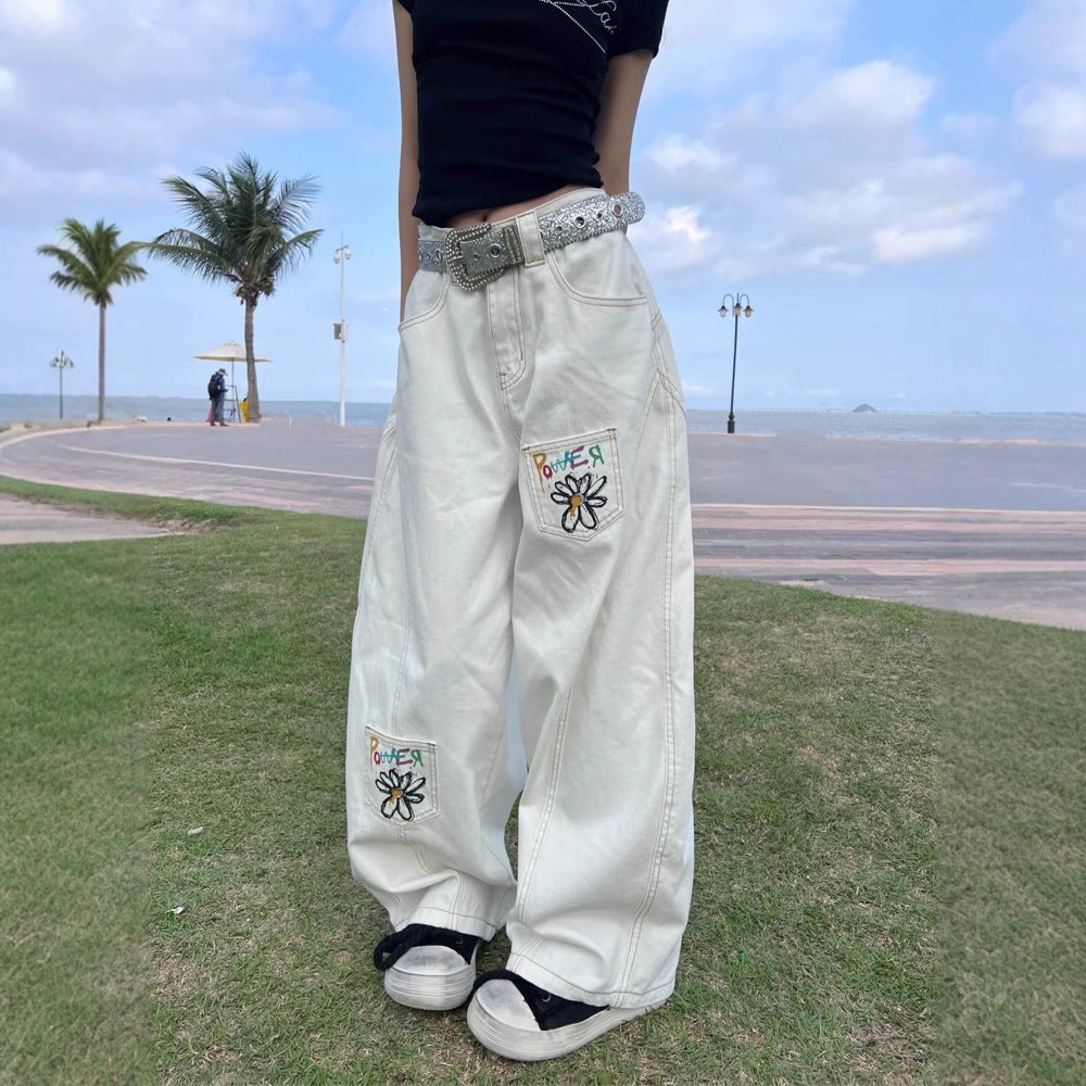 Women jeans retro women summerloosepants
