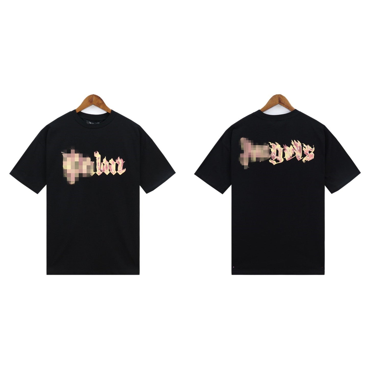 Palm Angels T Shirts Flame Letter Logo Short Sleeve T-Shirt