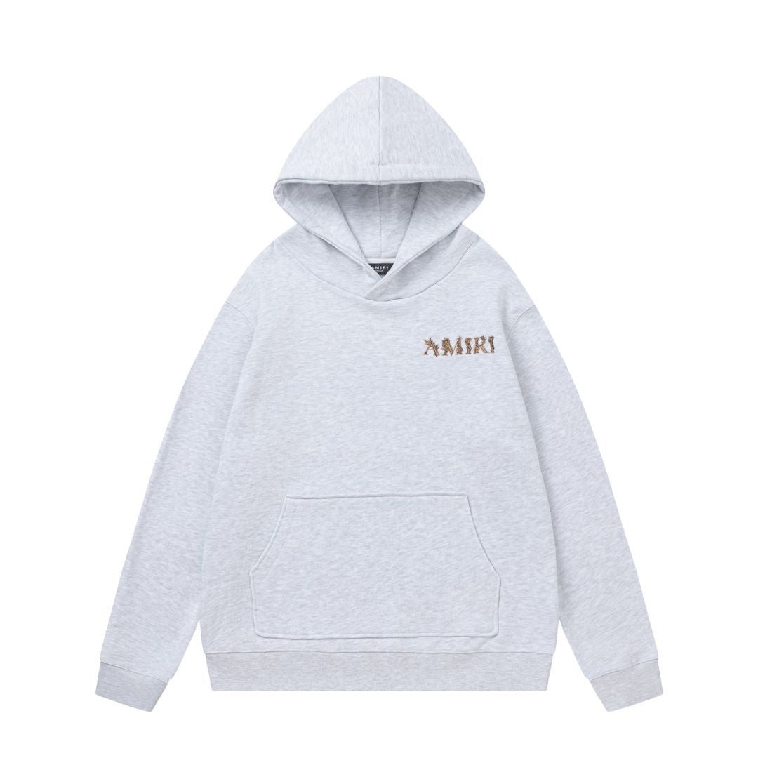 Amiri Hoodie AMI Lace Embroidery Letter Pattern Hooded Sweater for Men and Women