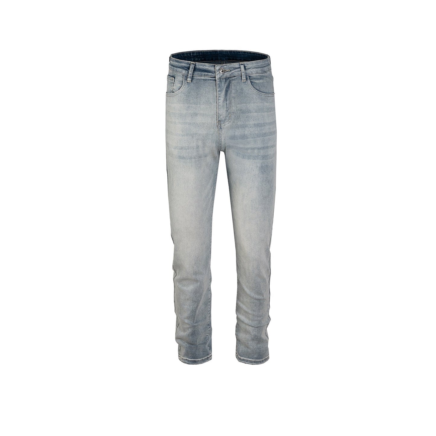MIJKO Men Vintage Pants MIJKO Washed Old Trousers Slim-Fit Jeans
