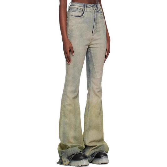 MIJKO Men's Vintage Pants MIJKO Men's Women's Cat Whiskers Washed Trousers Wide-Foot Jeans