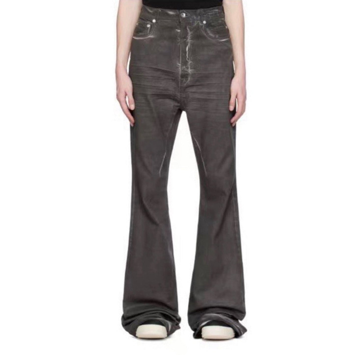 MIJKO Men Vintage Pants MIJKO Washed Slim Fit Old Micro-Flared Jeans