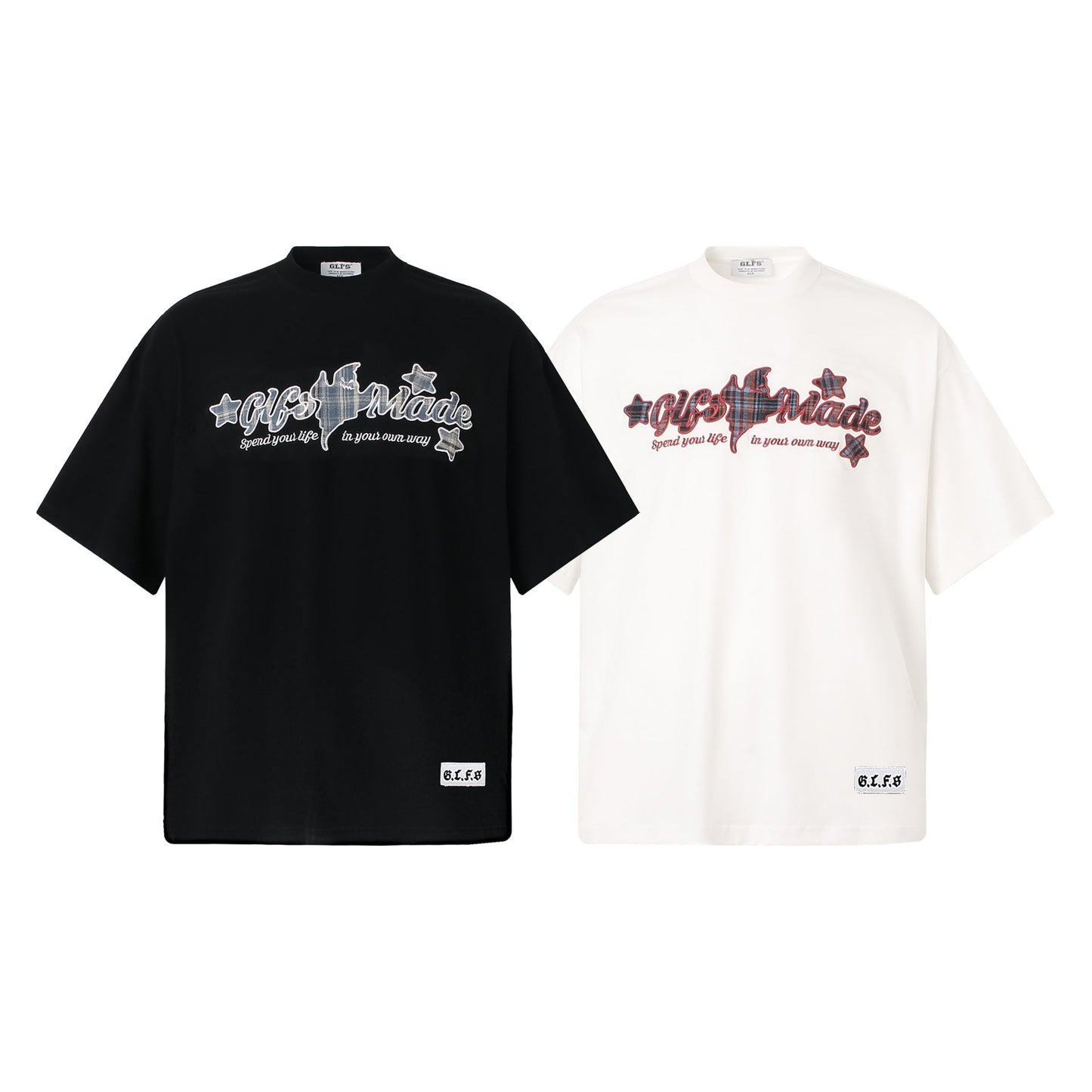 Unisex T-shirts Patch Embroidery Premium Design Loose Short Sleeve T-Shirt