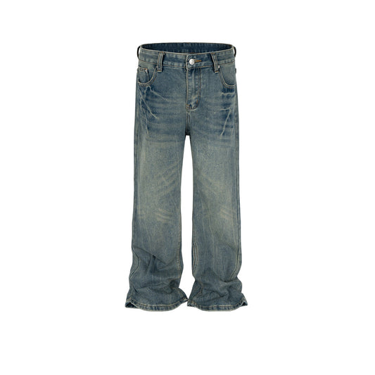 MIJKO Mens Vintage Pants MIJKO Vintage Jeans Wash cleanfit