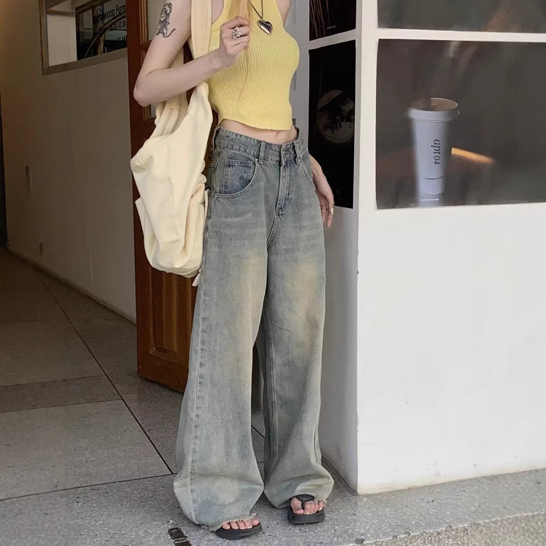 Women jeans high waist women retro loose